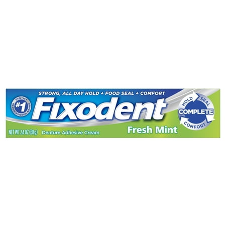 (3 pack) Fixodent Complete Fresh Mint Denture Adhesive Cream, 2.4