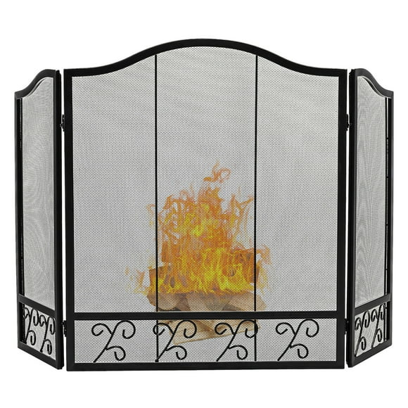 Gymax 3-Panel Fireplace Screen Decor Cover Child Baby Pets Safty Fire Folded Doors