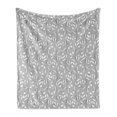 thumbnail image 1 of Grey Soft Flannel Fleece Throw Blanket, Floral Ornaments Spring Theme Abstract Vintage Style Paisley Antique Illustration, Cozy Plush for Indoor and Outdoor Use, 60" x 80", White Grey, by Ambesonne, 1 of 6