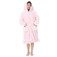 thumbnail image 2 of Womens Soft Pajama Clearance- Sexy Thicken Bathrobes Silk Satin Plus Size Robe Sleepwear Pink Size XL, 2 of 7