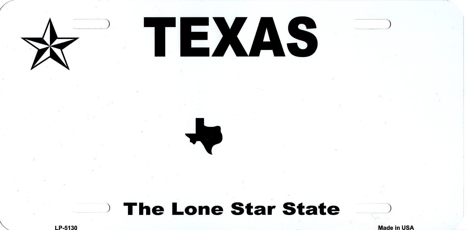 License Plate Texas State Flag Metal Vanity Tag Cover Lone Star 12" x 6" 