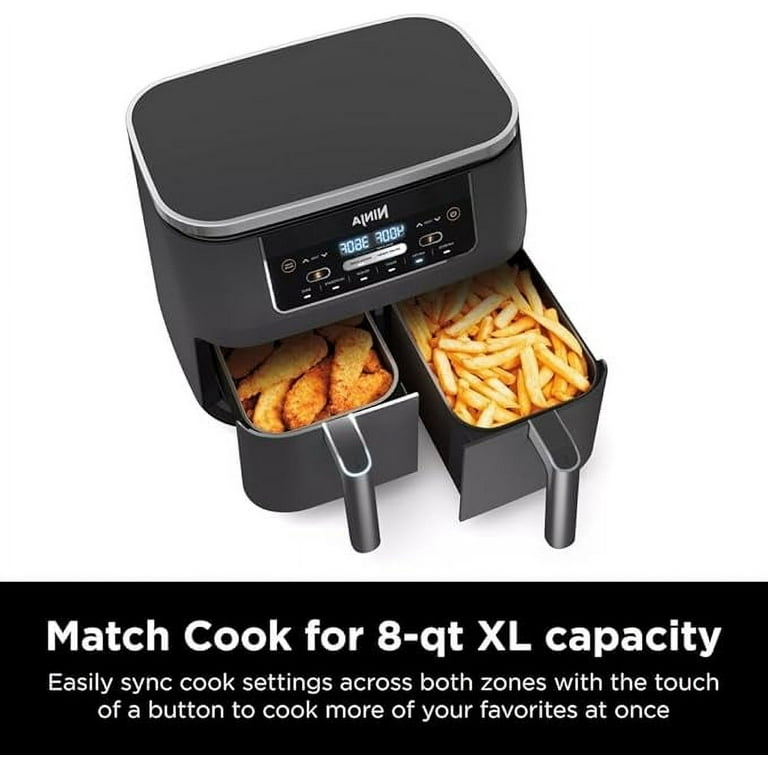 Ninja DZ201 Foodi 8 Quart 6-in-1 Air Fryer, DualZone Cook