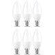thumbnail image 1 of Set of 6 Small Flame-Shaped LED Bulbs Edison Screw Base E14 5W (40W Equivalent) Warm White Non-Dimmable Intensity, 1 of 4