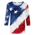 thumbnail image 5 of jjayotai 4th of July Shirts Women 3/4 Sleeve Crewneck Cute Shirts Casual Print Three Quarter Length T Shirt, 5 of 6