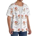 thumbnail image 2 of Pofeuu Corgi With Santa Claus Hat Print Mens Casual Short Sleeve Shirts Beach Summer Spread Collar Pocket Tops Men's Casual Short-sleeved Shirt-XX-Large, 2 of 5