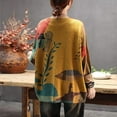 thumbnail image 4 of Sweater for Women Oversized Knitted Sweaters Long Sleeve Vintage Graphic Crew Neck Loose Pullover Tops Fall Sweater Multicolour L, 4 of 6