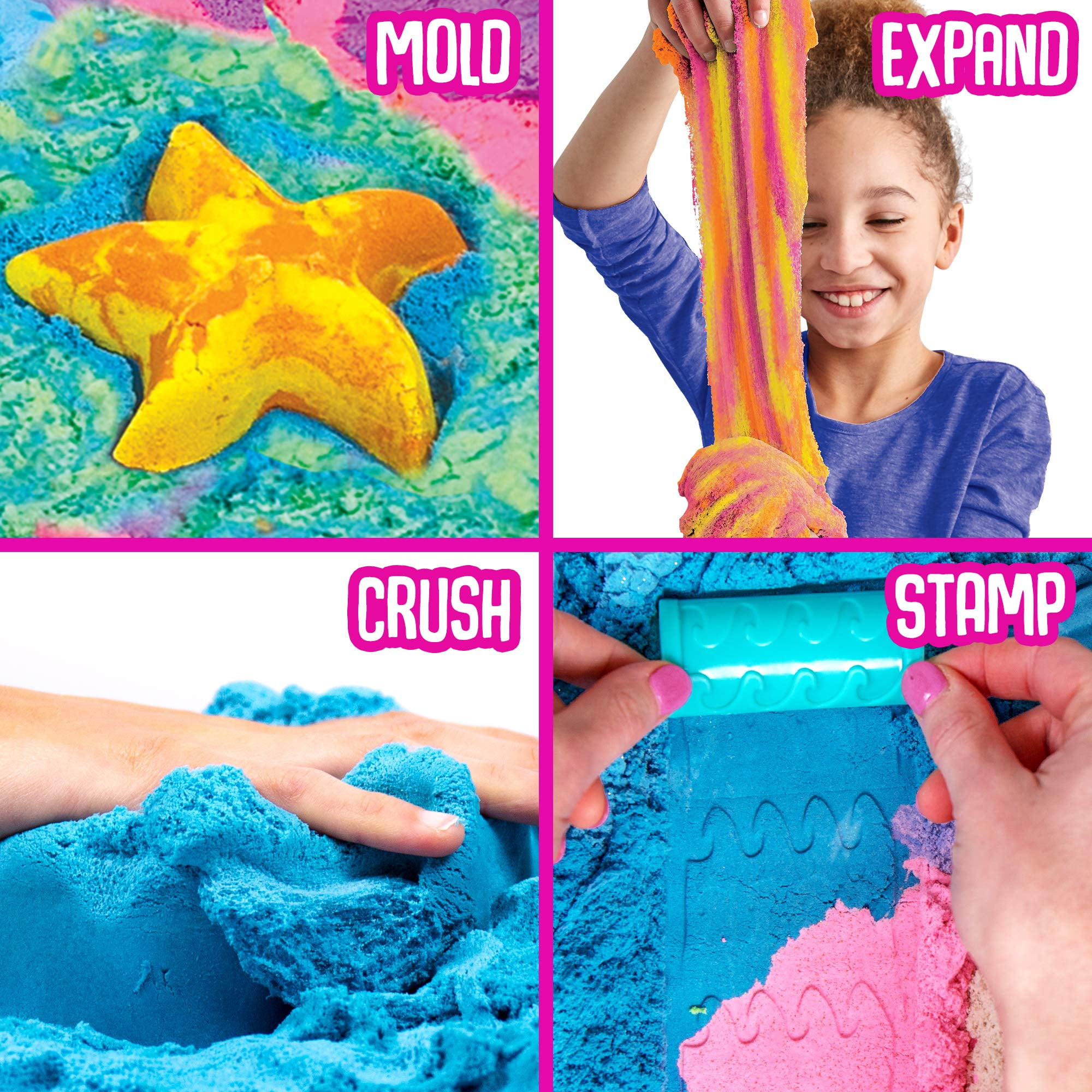SLIMYSAND SLIMYGLOOP Value Pack by Horizon Group USA, Includes Over 3 lbs. of Stretchable, Expandable, Moldable, Non-Stick Slimy Play Sand in Resealable Bags, 10