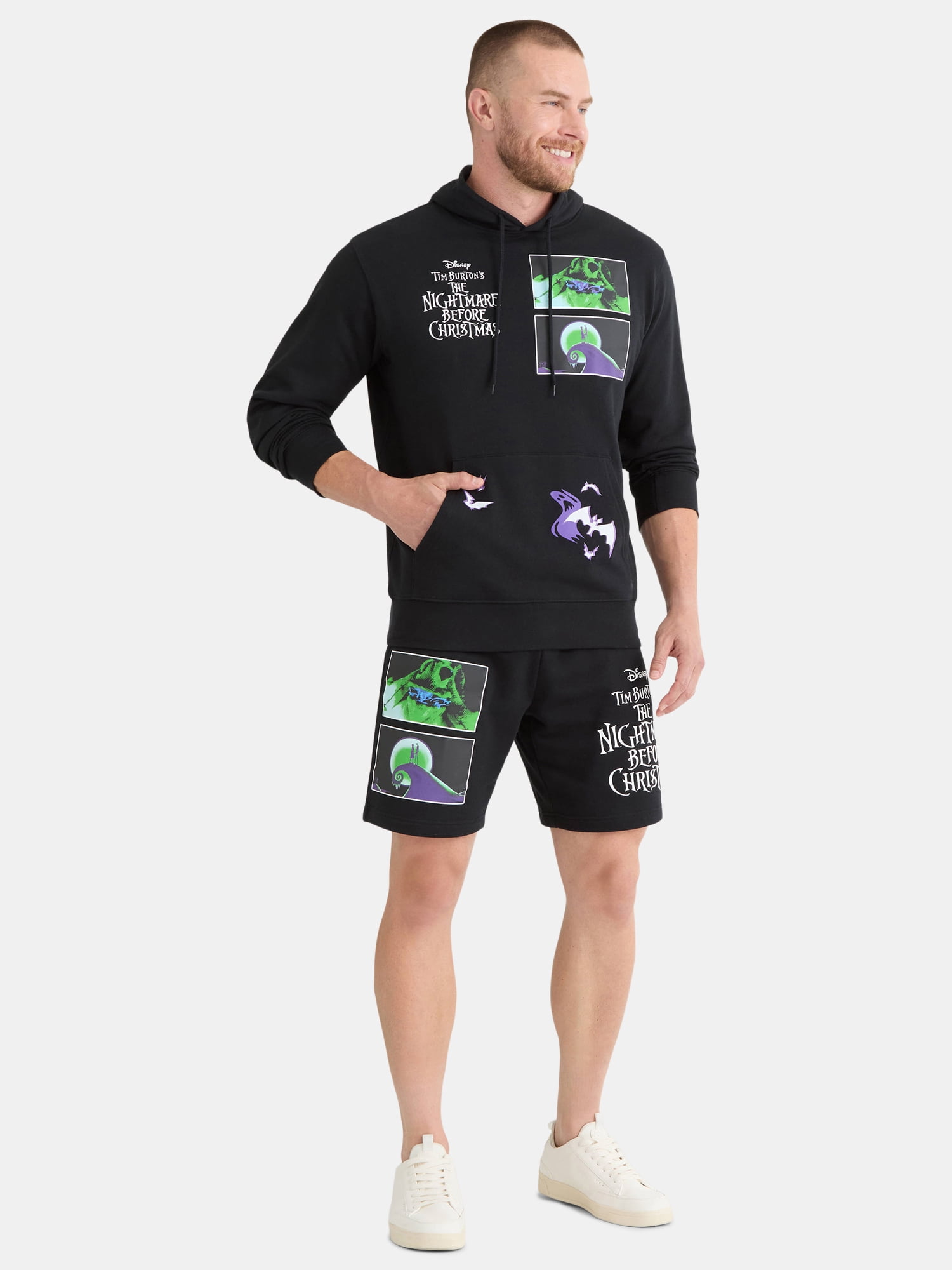 Nightmare Before Christmas Men's and Big Men's Front Back Graphic Hoodie, Sizes XS-3XL