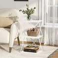 thumbnail image 5 of 3-Tier End Table Small Side Table Tall Bedside Night Stand with Storage Sofa Side desks for Living Room Bedroom Office Bathroom Small Space White, 5 of 14