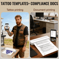 thumbnail image 3 of 2-in-1 Wireless Bluetooth Thermal Printer for Tattoo Stencils & Documents, Portable Temporary Tattoo Transfer Machine Kit for Tattoo Artist & Beginner, WT, 3 of 7