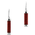 thumbnail image 2 of Genuine Red Coral 925 Sterling Silver French Drop Earrings, 1 1/4", 2 of 2