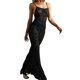 thumbnail image 4 of Las mujeres de espaguetis vestido de la correa de color sólido Sexy ver a través de la espalda sin mangas Bodycon vestido de verano Nituyy Vestido de tirantes finos para mujer, 4 of 5