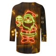 thumbnail image 4 of 3/4 Length Sleeve Womens Christmas Tops Casual Loose Fit Crewneck T Shirts Cute Xmas Santa Claus Graphic Tees, 4 of 5