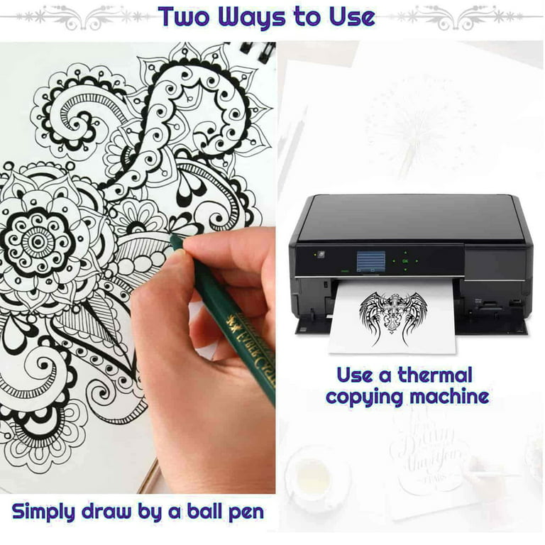 Maitys 100 Sheets Tattoo Transfer Paper Thermal Stencil Paper Tattoo  Tracing Paper for Tattooing Transfer Kit DIY Tattoo Crafts