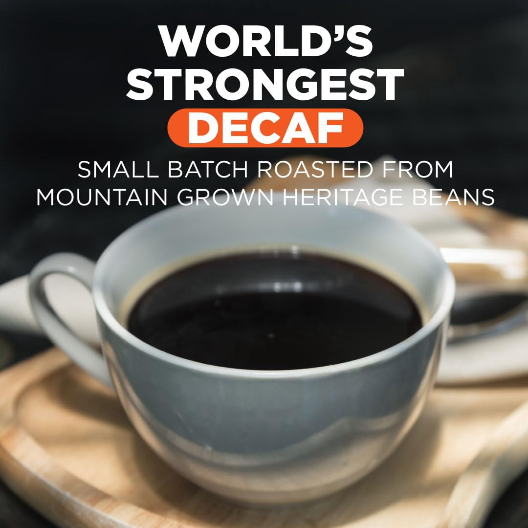 Maud's World's Strongest Decaf Coffee Pods, 100 ct, Decaffeinated Dark Roast Coffee in Single Serve Pods – 100% Arabica Beans, Compatible with Keurig K Cups Maker
