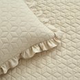 thumbnail image 3 of Lush Decor French Country Geo Ruffle Skirt Textured Tailored Drop Bedspread King, Neutral, 3-Pc Set, 3 of 6