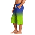 thumbnail image 4 of Fabrcox Gradient Mens Capri Pants Baggy Color Block Drawstring Mens Beach Pants Summer Running Outdoor Mens Lounge Pants with Pocket, 4 of 9