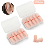 EEEkit 10pairs Soft Foam Ear Plugs for Sleeping, NRR 35dB Ear Plugs for Noise Cancelling, Pink
