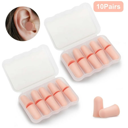 EEEkit 10pairs Soft Foam Ear Plugs for Sleeping, NRR 35dB Ear Plugs for Noise Cancelling, Pink