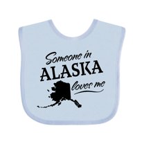 Inktastic Someone in Alaska Loves Me Boys or Girls Baby Bib