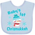 thumbnail image 3 of Inktastic Baby's 1st Chrismukkah with Cute Snowman and Snowflakes Boys or Girls Baby Bib, 3 of 4