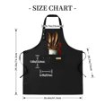 thumbnail image 4 of Kitchen 2 Pack Bib Apron - Adjustable with 2 Pockets Stylish Black Apron with White Design & Red Ribbon Perfect for Cooking, 4 of 5