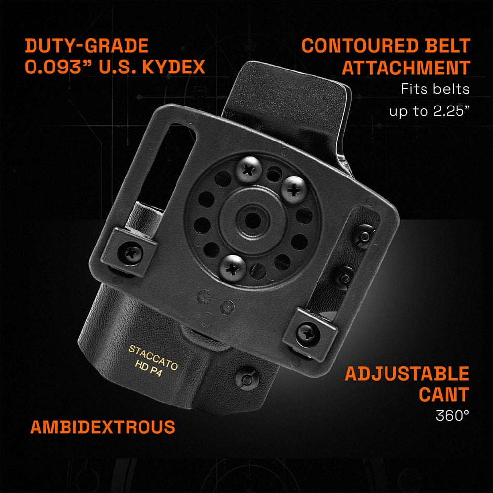 GRITR Ambi OWB Kydex Holster; Fits Staccato HD P4/P4.5/C3.6