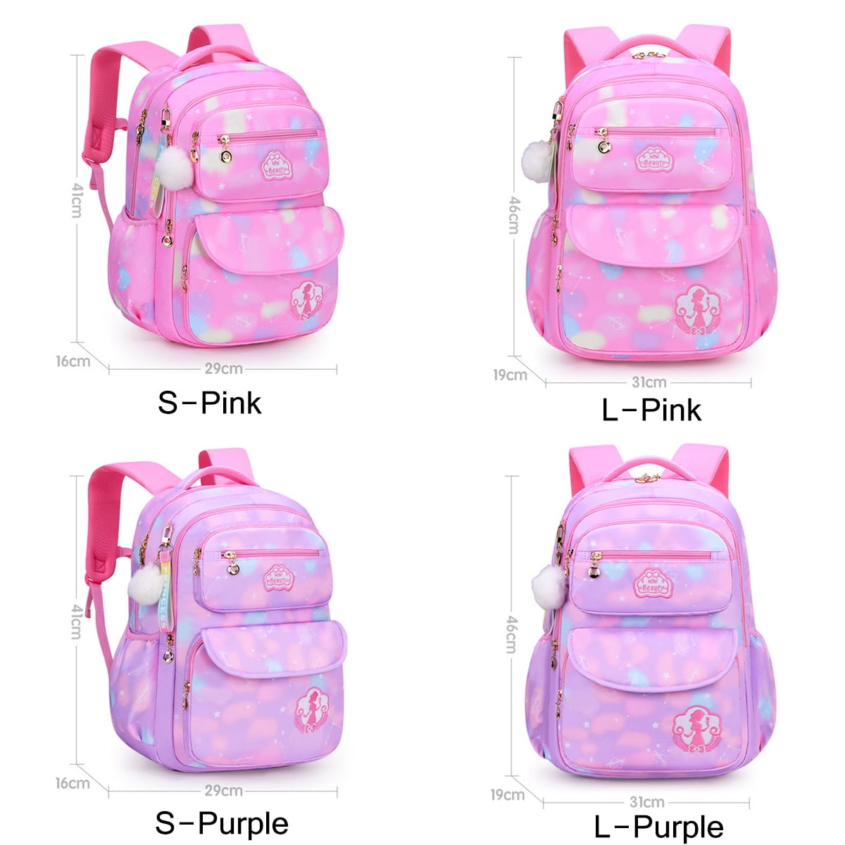 Laidan Cute Bunny Backpack School Bags Cartoon Travel Rucksack Book Bag for Girls Teenage Student KindergartenLarge-Pink, Kids Unisex