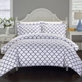 thumbnail image 2 of Emmett 3 or 2 Piece Reversible Duvet Cover Set Geometric Diamond Fretwork Pattern Print Zipper Closure Bedding, 2 of 10