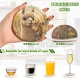 thumbnail image 3 of Haosy Set of 6 Drink Woven Coaster with Holder Heat Resistant Non-Slip Bar Coasters 4 Inches Squirrel and Alpaca, 3 of 7