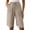 Beige, variant on Endives Linen Shorts For Women Knee Length Tie High Waisted Elastic Casual Wide Leg Short Summer Pants Daily Wear