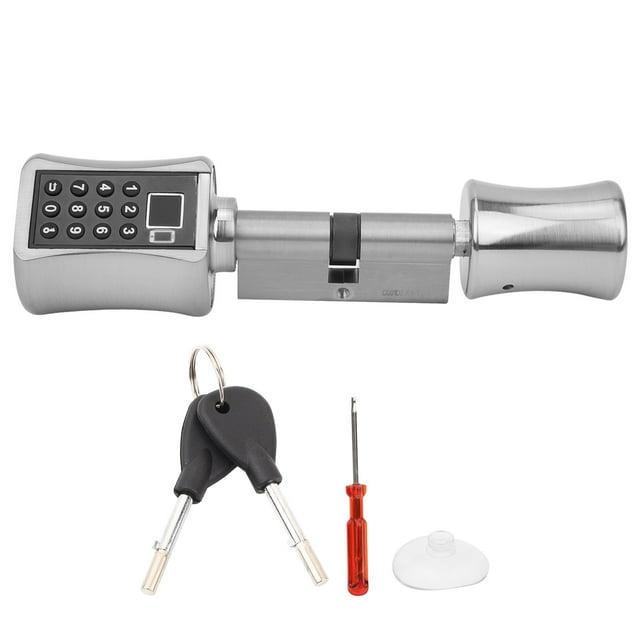 Para Tuya Cerradura Bluetooth Contraseña de huella digital Seguridad inteligente Cerradura de cilindro con llave antirrobo para puertas de seguridad de vidrio de madera