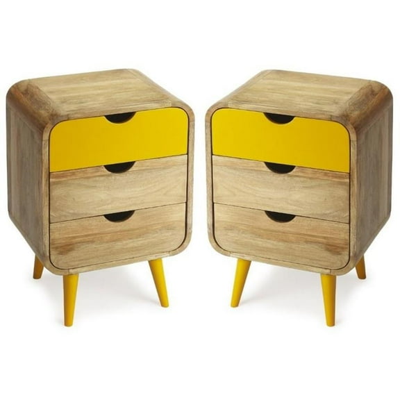 Home Square 24"H Modern End Table in Multi-Color - Set of 2