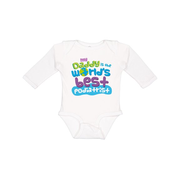 Inktastic Daddy Worlds Best Podiatrist Boys or Girls Long Sleeve Baby Bodysuit