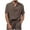 Brown, variant on ZVNAΖH Mens 3 Button Short Sleeve Shirts Summer Casual Stand Up Collar Shirts Bubble Wrinkle Polyester Tops, M-3XL