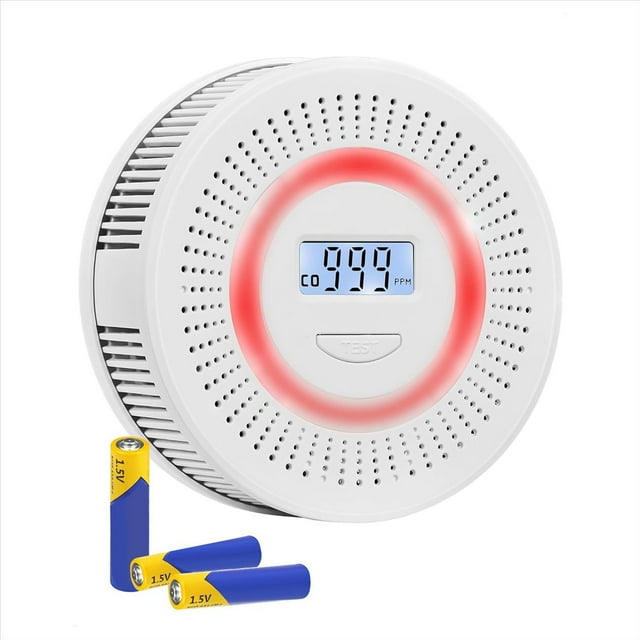 Detector de CO y Humo 2 en 1, Detectores de Monóxido de Carbono con Batería, Monitor de CO, Detector de Alarma para Casa, Oficina, Garaje