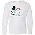 thumbnail image 3 of Inktastic Sassy Snowman in Top Hat Long Sleeve Youth T-Shirt, 3 of 5