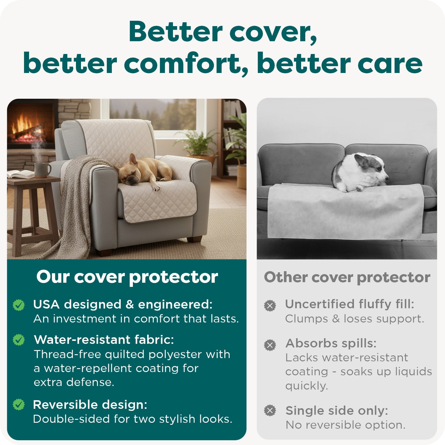 XL Sofa Reversible Furniture Protector - Gray/Mist