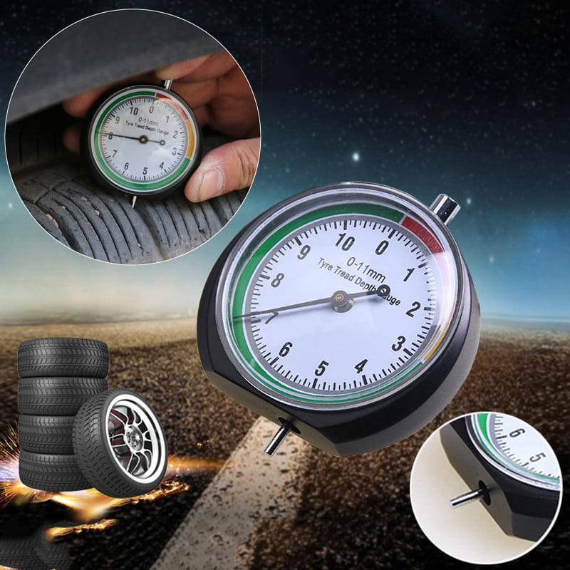 Tire Tyre Ruler Tread Depth Pressure Gauge Measuring Indicator Tool Device 