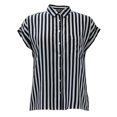 thumbnail image 1 of Blusa Simply Basic para Mujer, Bolsa en Pecho Cuello Estampado a Rayas Azul Talla G, 1 of 4