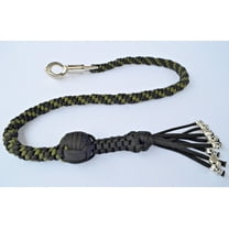550 Paracord Motorcycle Whip Get Back whip 1" Ball & Skulls 36" - GREEN / BLACK