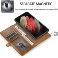 thumbnail image 6 of REQO Phone Case for Samsung Galaxy S21 Ultra Glaxay S21ultra 5G Wallet Detachable Cover with Tempered Glass Screen Protector and Flip Credit Card Holder Cell Gaxaly 21S S 21 21ultra G5 Women Brown, 6 of 7