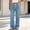Light Blue women high waisted wide leg jeans a1, variant on Bzdzmqm Women High Waisted Wide Leg Flowy Jeans with Pockets Casual Solid Loose Long Pants Summer Beach Travel Work Trousers, Light Blue L