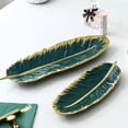 thumbnail image 3 of Leaf Plate Realistic Feather Tray Table Decoration Ceramic Jewelry Ring Trinket Dish Holder Decorative Serving, 3 of 8
