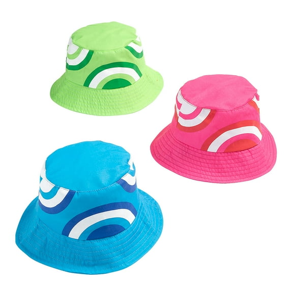 Kid’s Swirl Two-Tone Bucket Hats - 12 Pieces