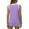 thumbnail image 5 of MOSHU Color Block Tank Tops for Women Flowy Round Neck Women Shirts Loose Fit Sleeveless Summer Tops, 5 of 10