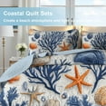 thumbnail image 3 of Davulos Coastal Twin Size Beach Quilt Bedding Set 2 Piece Reversible Summer Ocean Bedspread Coverlet Soft Lightweight Microfiber Bed Cover for All Season, 3 of 7