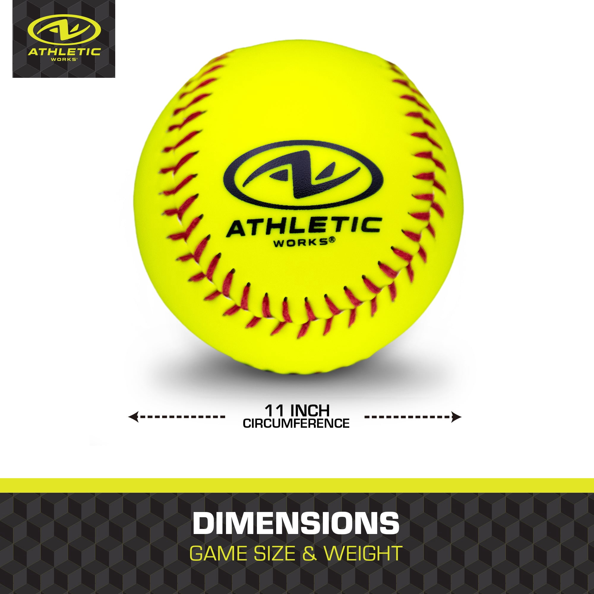 Athletic Works 11-inch Fastpitch Leather Softballs - 1 Dozen Bucket