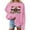 #426-Pink, variant on Craaazy Christmas Trees With Lights Printed Shirts For Women Long Sleeve Crew Neck Sweatshirts Gifts For Women