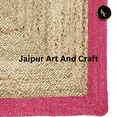thumbnail image 5 of Jaipur Art And Craft Pink Beige Border Jute Area Rug Rectangle Hand Braided Carpet (10x13 Sq ft), 5 of 5
